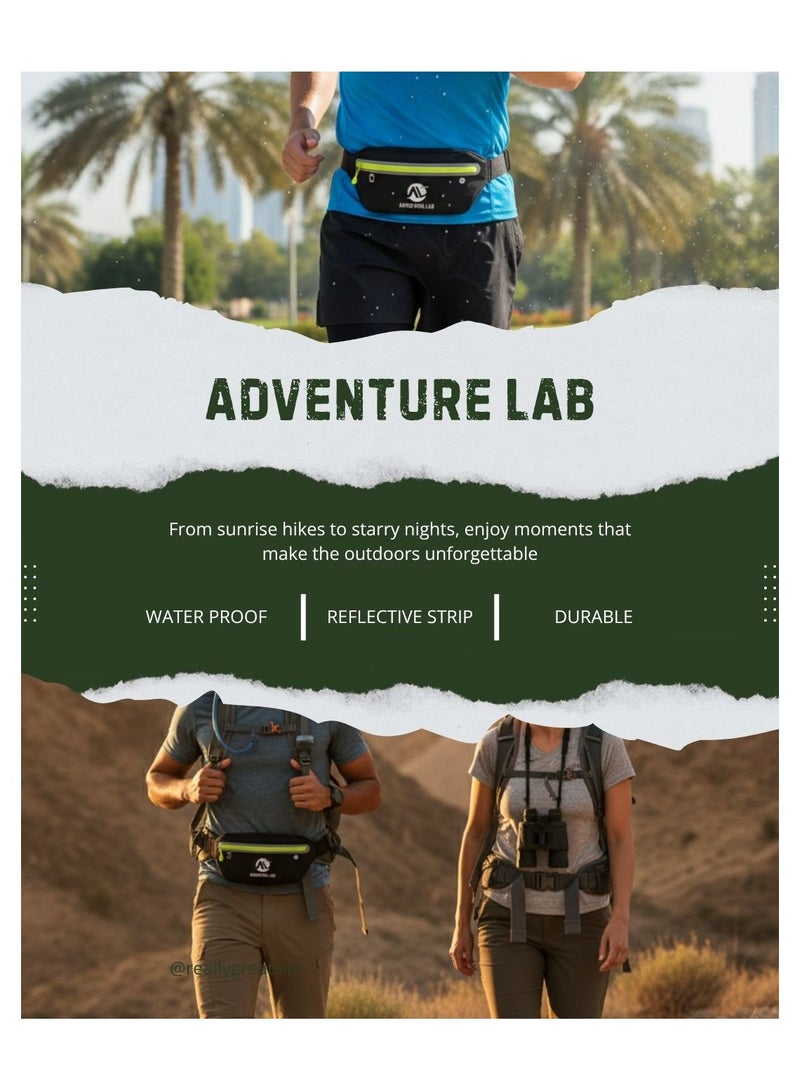 Adventure Lab Waterproof Running Waist Bag for Men & Women – Lightweight Fitness Belt Pouch with Adjustable Elastic Strap, Secure Zipper Pockets for Jogging, Hiking, Cycling & Travel - Image 2