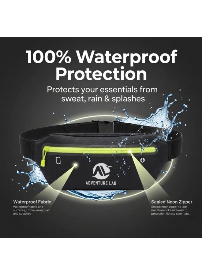 Adventure Lab Waterproof Running Waist Bag for Men & Women – Lightweight Fitness Belt with Adjustable Strap, Reflective Running Pouch & Secure Zipper Pocket for Phone, Jogging, Gym, Hiking & Cycling - Image 2