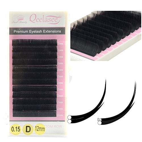 Qeelasee Ellipse Eyelash Extension 015 C Curl 14mm Flat Eyelashes False Mink Individual Eyelash Extension Professional Salon Used Black Mink False Lashes Mink Lashes Extensions - Image 5
