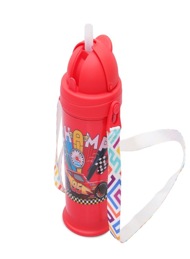 Jaypee Zippy Inner Stainless Steel 275 ml Red Disney Character Printed PU Insulated Water Bottle for Kids|Rustproof & Leakproof Bottle|Ideal for School & Travel - Image 3