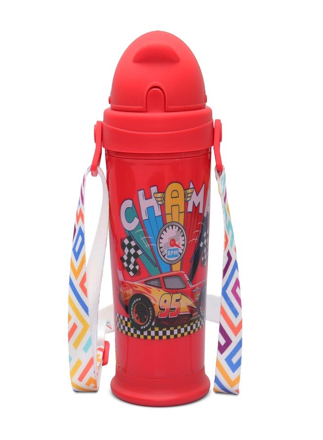 Jaypee Zippy Inner Stainless Steel 275 ml Red Disney Character Printed PU Insulated Water Bottle for Kids|Rustproof & Leakproof Bottle|Ideal for School & Travel - Image 1