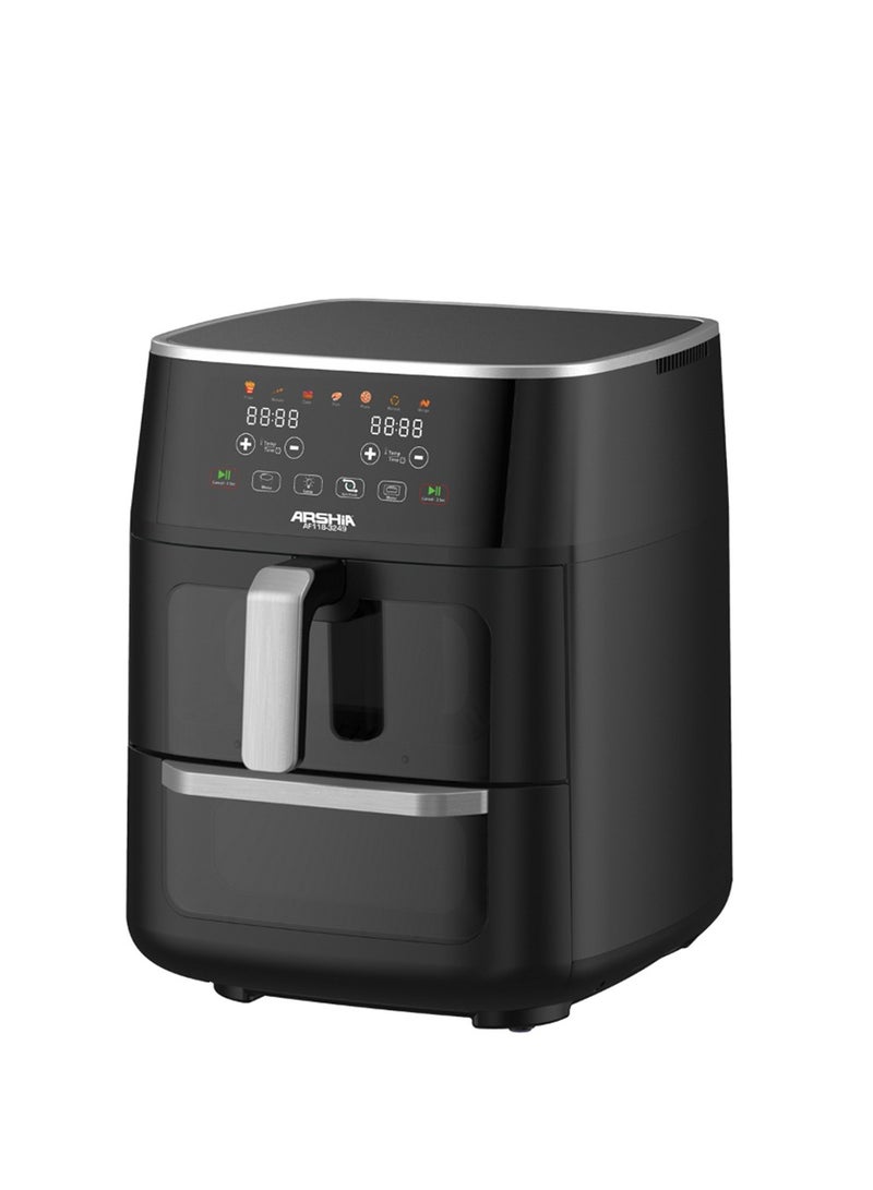 Arshia Dual Digital Air Fryer 11L – Double Basket with Independent Controls – Healthy Oil-Free Cooking - Image 2
