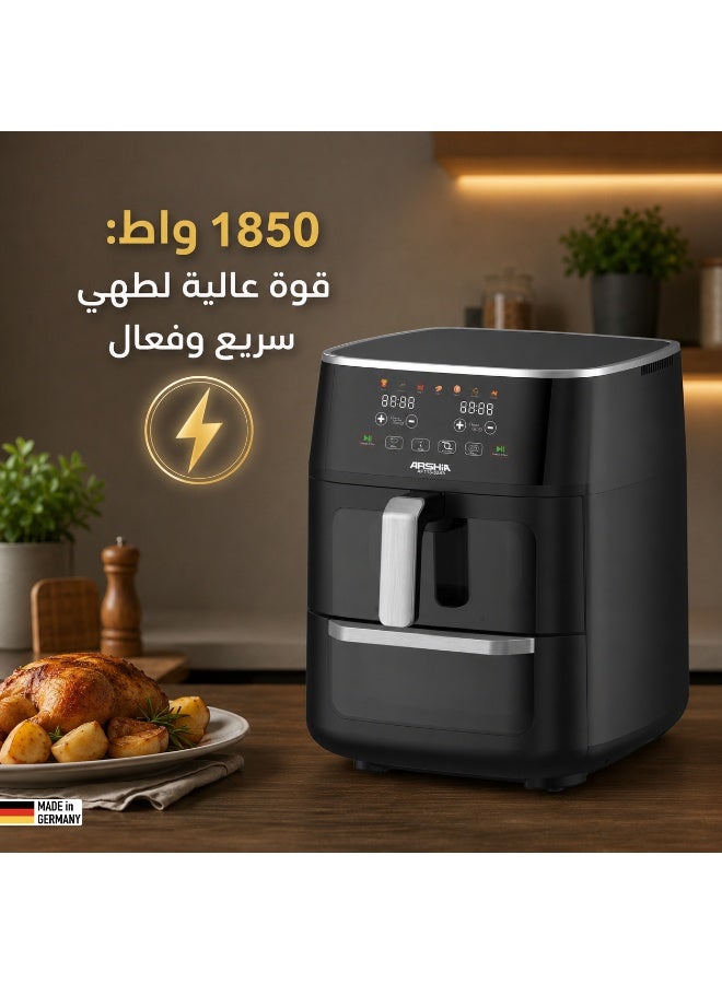 Arshia Dual Digital Air Fryer 11L – Double Basket with Independent Controls – Healthy Oil-Free Cooking - Image 3