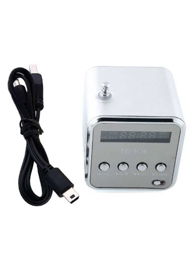 Loquat TF USB Speaker Music Player Portable FM Radio For iPod/iPhone MP3/MP4 PC Silver