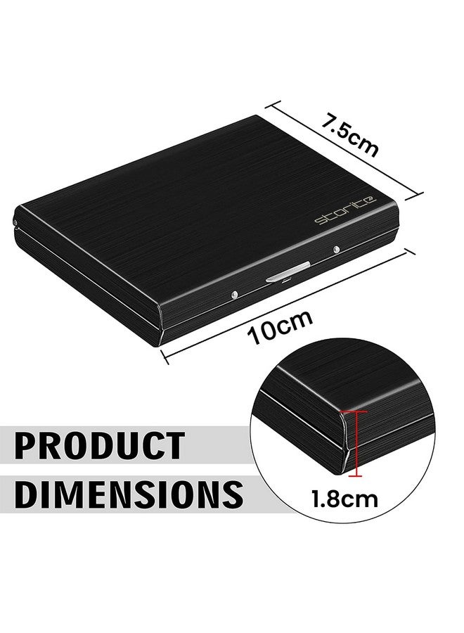 Storite Storite Black 10 Slots RFID Protected Metal Credit Debit ATM Card Holder Case Wallet for Men Women (10cm x 7.5cm x 1.8cm)  - Image 2