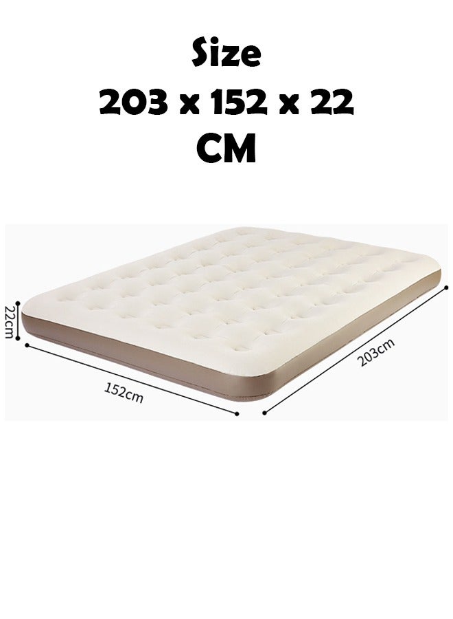 ZCM-HAPPY Thick Foldable Outdoor Camping Air Mattress Bed - Portable, Inflatable, Ultra-Comfortable with Hand Pump, Air Pillow and Accessories, Ideal for Camping, Hiking, and Travel (203x152x22 cm) - Image 2