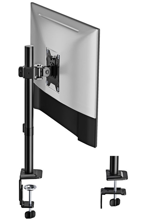 monTEK Single Monitor Stand, Stable Monitor Arm for 17-32 inch& 22lbs Capacity Screen, Height Adjustable Desk Mount with C Clamp and Grommet Base, VESA 75 * 75MM/ 100 * 100MM - Image 1