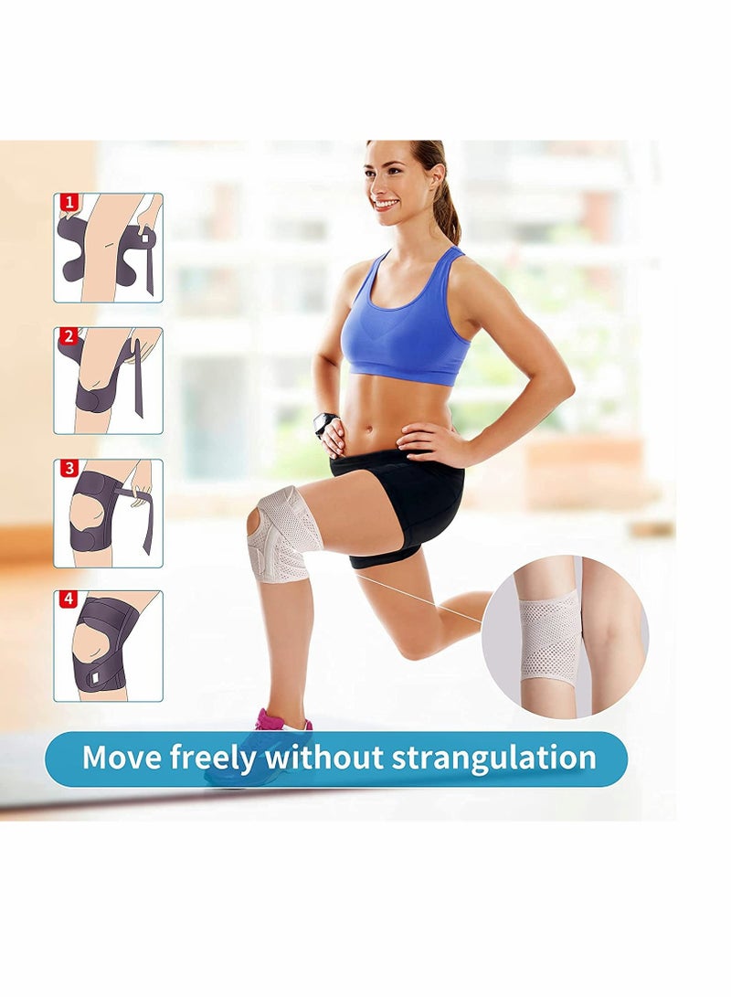 KASTWAVE Knee Brace with Side Stabilizers Relieve Meniscal Tear Knee Pain ACL MCL Arthritis,Joint Pain Relief, Breathable Adjustable Knee Support Suitable for Men and Women with Sports Injuries (Right - L) - Image 5