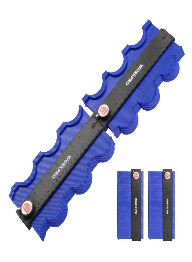 ووركبرو مقياس محيط قابل للتوصيل من WORKPRO (10+10 بوصة)، ناسخ للملفات الشخصية مع قفل، ينسخ الأشكال غير المنتظمة بدقة، هدية للأب والزوج، أداة تحديد الخطوط العريضة لأعمال النجارة والأرضيات والسجاد ووضع البلاط - Image 1