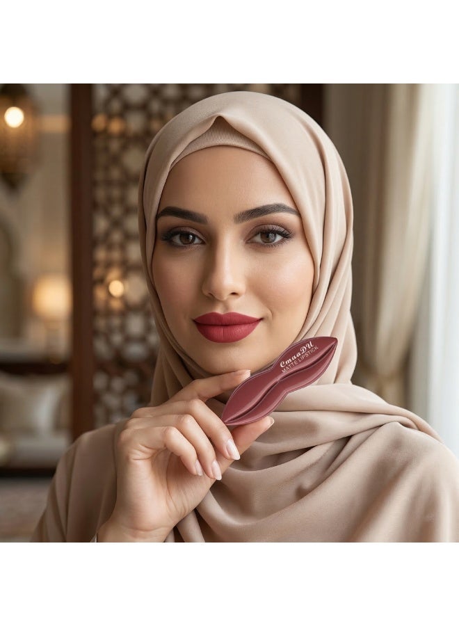 CmaaDu Matte Velvet Lipstick, 3.5g High-Pigment Lip Color, Waterproof & Smudge-Proof Cream Stick, Non-Drying Finish - #09 Dusty Rose - Image 4