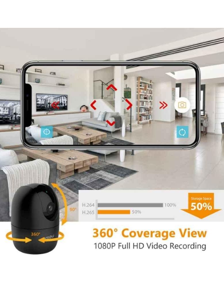 IMOU Indoor Wi-Fi Security Camera, 1080P Pan/Tilt, Home Surveillance Camera with Human Detection, Smart Tracking, Privacy Mask, Smart Sound Detection, Two-way Audio and Night Vision Renger2 Black  - Image 5