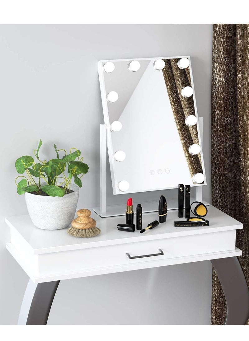 LINGWEI Makeup Mirror Hollywood Style Makeup Vanity Mirror with Lights and Touch button,3 Color Model, Cosmetic Mirror with 9pcs Dimmable Bulbs for Dressing Table  - Image 2