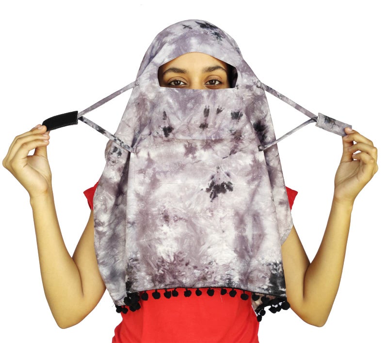 Switchon Rayon Mill Tie Dye Innovative Scarf For Female With Closer 4 Inch Hook And Loop Tape Size Adjustable (Gray) - Image 3
