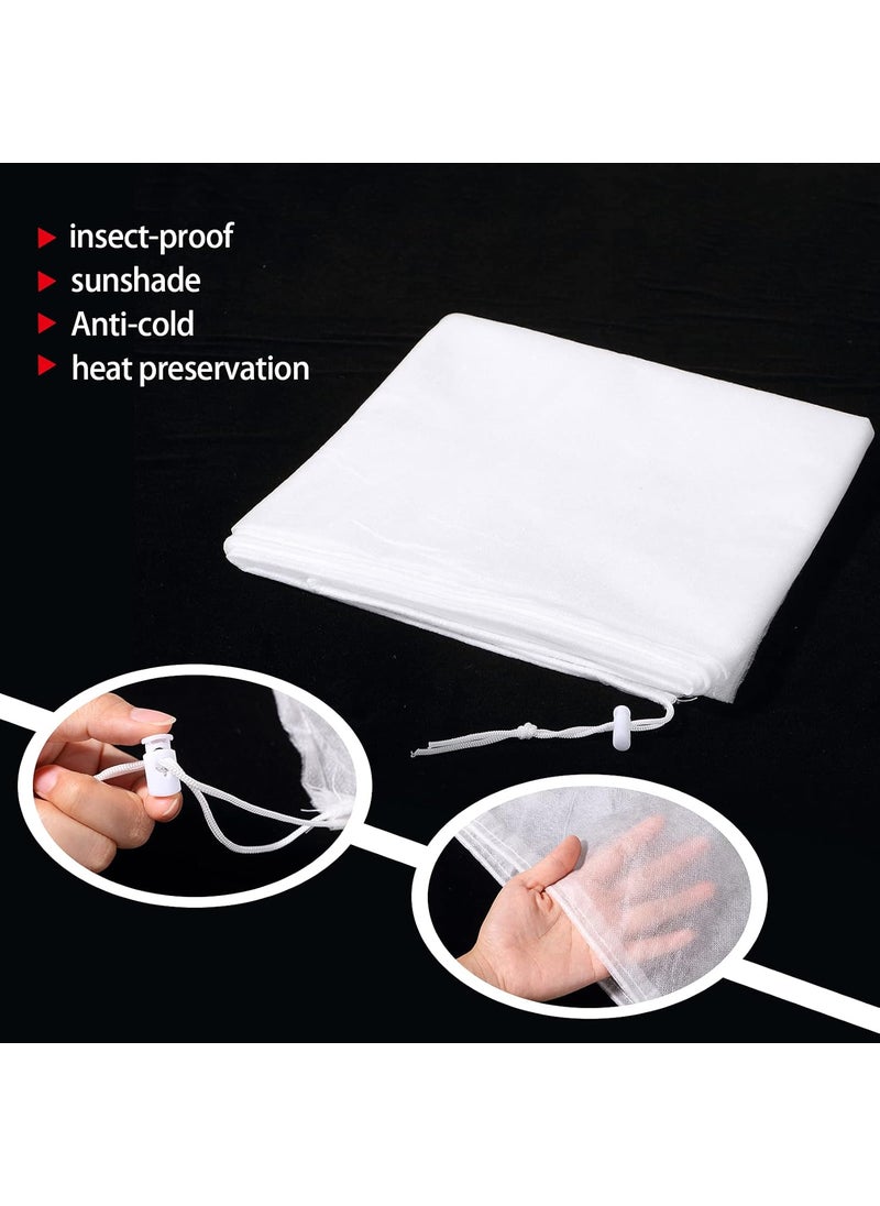 Shappy Shappy 6 Pcs Plant Covers Freeze Protection Winter Frost Blanket for Outdoor Plant Bag 236 x 315 Inch 315 x 394 Inch Shrub Jacket with Drawstring Reusable Frost Cloth for Cold Weather Fruit Tree  - Image 4