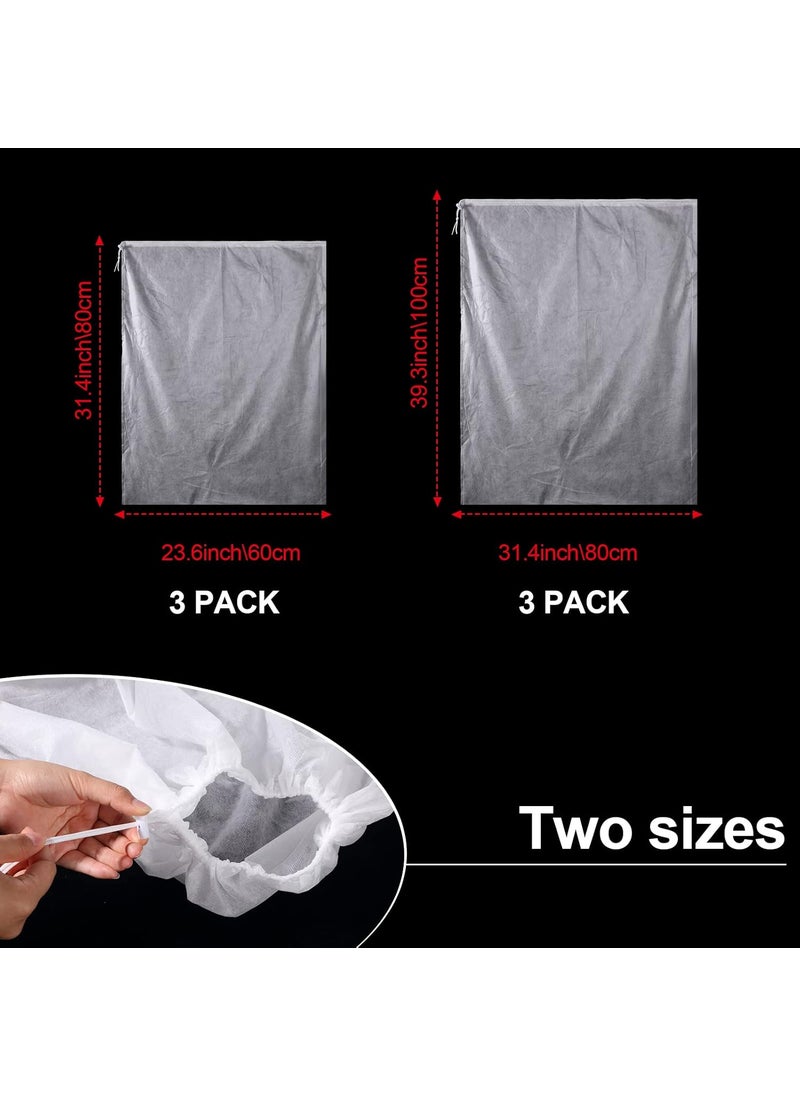 Shappy Shappy 6 Pcs Plant Covers Freeze Protection Winter Frost Blanket for Outdoor Plant Bag 236 x 315 Inch 315 x 394 Inch Shrub Jacket with Drawstring Reusable Frost Cloth for Cold Weather Fruit Tree  - Image 2