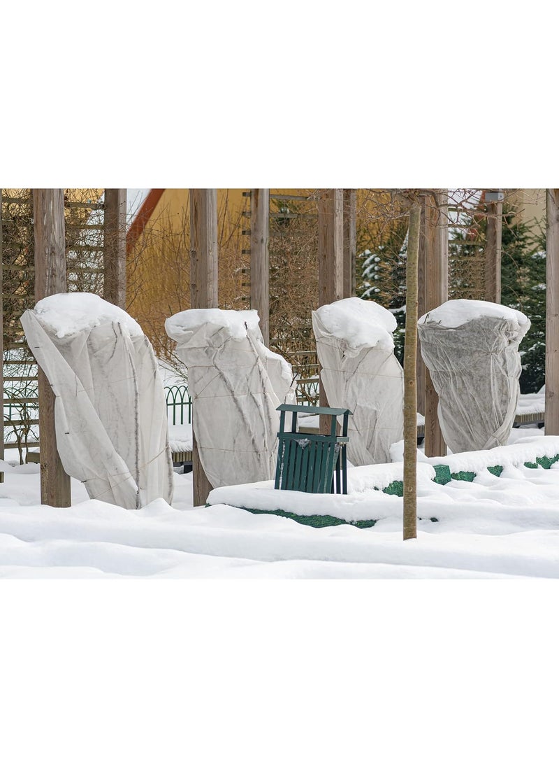 Shappy Shappy 6 Pcs Plant Covers Freeze Protection Winter Frost Blanket for Outdoor Plant Bag 236 x 315 Inch 315 x 394 Inch Shrub Jacket with Drawstring Reusable Frost Cloth for Cold Weather Fruit Tree  - Image 5