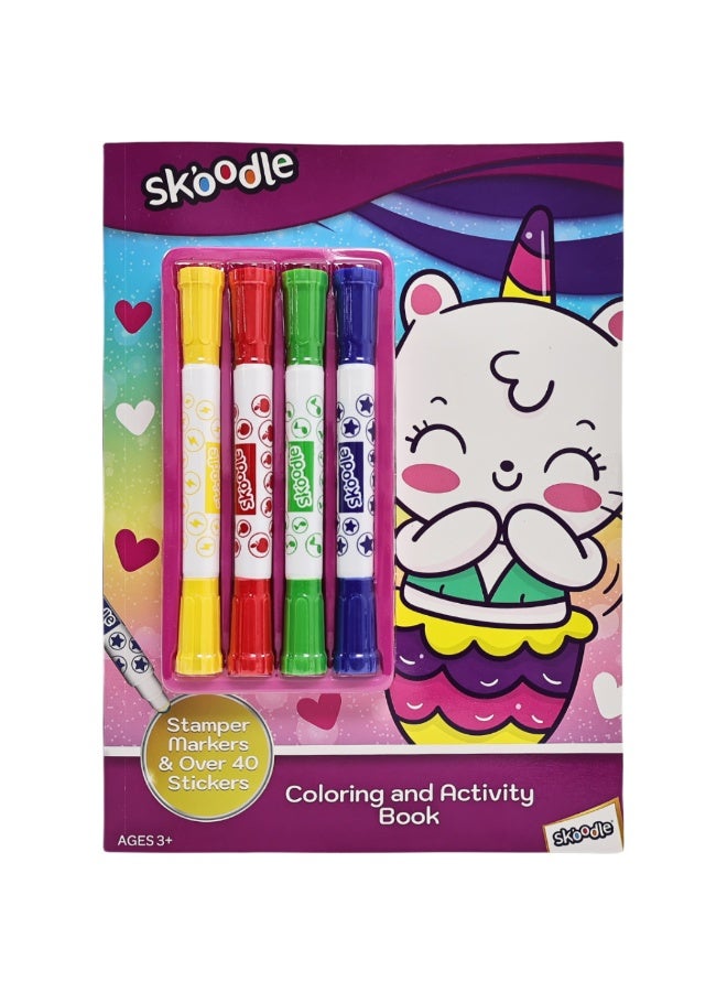 SKOODLE Coloring & Activity Book With Stamper Markers | Art & Craft Kit | Fun Activity For Kids | Age 3+ - Image 1