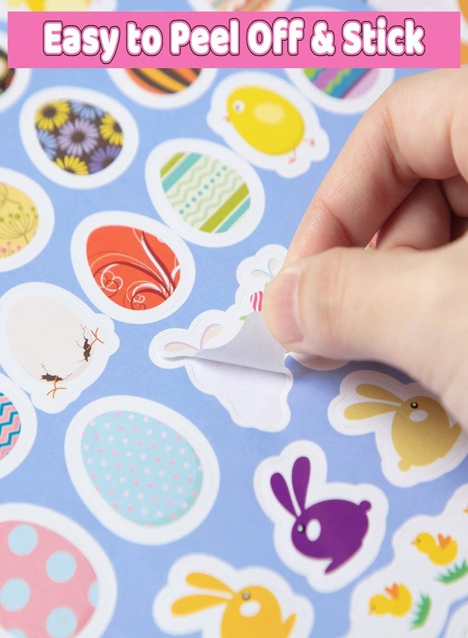 FFNIU 300 Pcs Easter Stickers for Kids, Easter Egg Bunny Stickers, Self-Adhesive Stickers for Easter Basket Stuffers Party Favors Decorations Gift Supplies - Image 5
