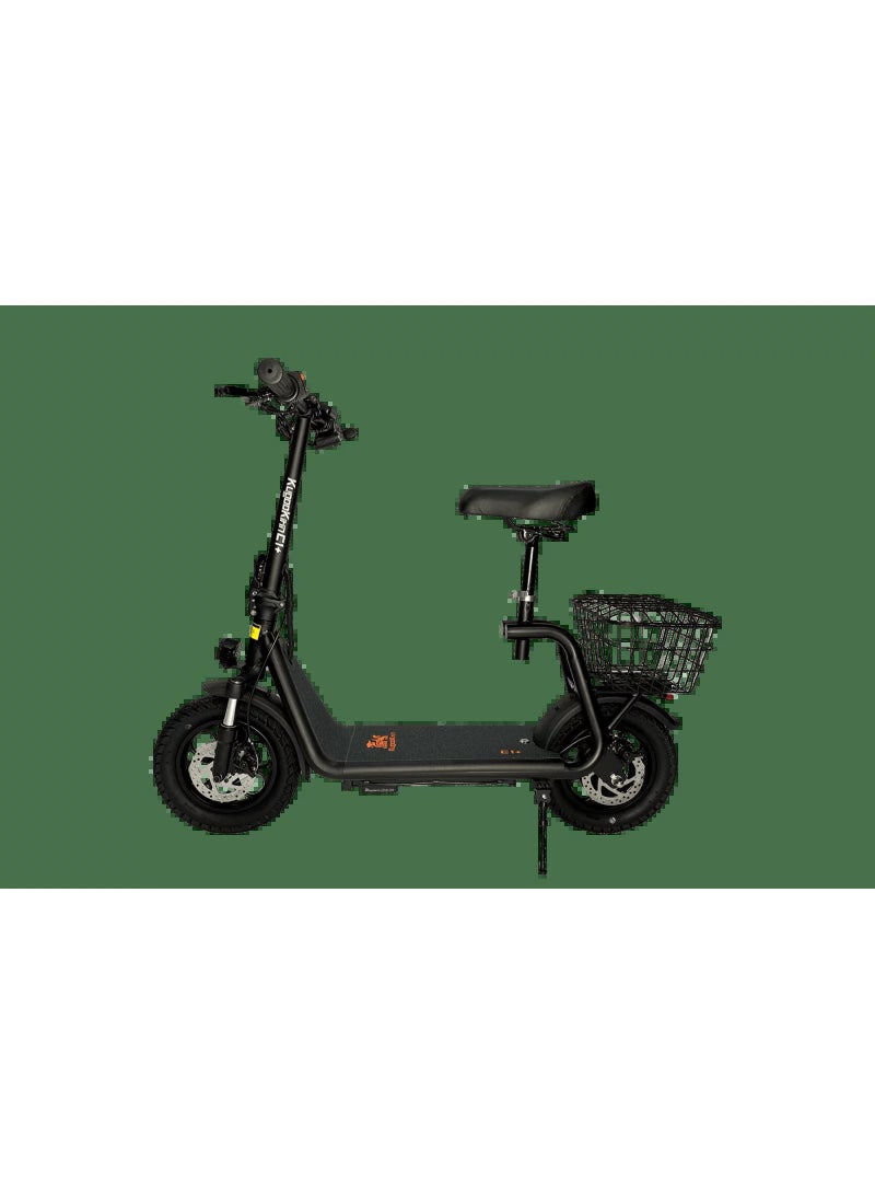 KUGOO C1 Plus Foldable Electric Scooter with Seat, 500W Motor, Up to 45km/h, Up to 35km Range, 12-Inch Pneumatic Tires, Rear Basket, Black - Image 1