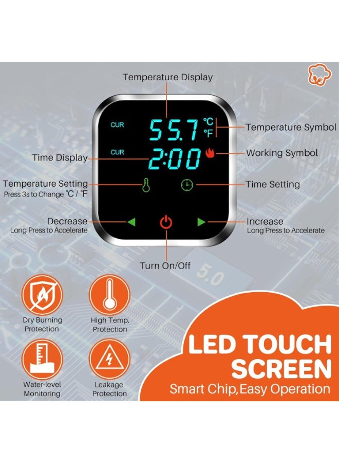 انيوين جهاز طهي دقيق من سوس فايد بقدرة 1100 واط مع تحكم دقيق في درجة الحرارة والوقت يتضمن كتاب طبخ سوس فيد - Image 2
