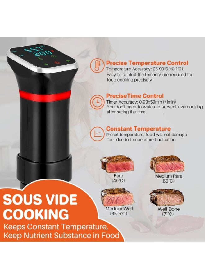 انيوين جهاز طهي دقيق من سوس فايد بقدرة 1100 واط مع تحكم دقيق في درجة الحرارة والوقت يتضمن كتاب طبخ سوس فيد - Image 4