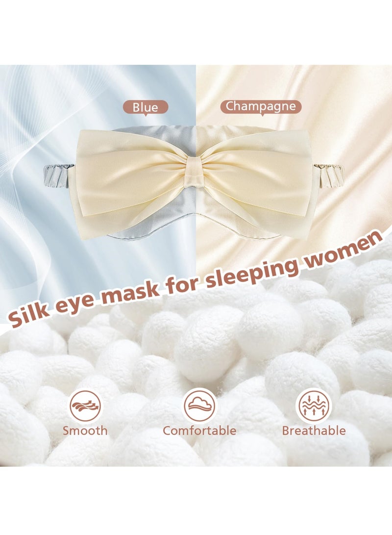 سيوسي أقنعة نوم للنساء، مصنوعة من الساتان الناعم والخفيف والقابل للتنفس، مع رباط رأس مرن، مثالية للنوم، السفر، والقيلولة. - Image 2
