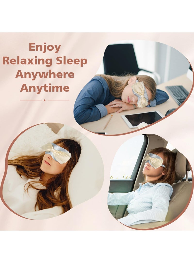 سيوسي أقنعة نوم للنساء، مصنوعة من الساتان الناعم والخفيف والقابل للتنفس، مع رباط رأس مرن، مثالية للنوم، السفر، والقيلولة. - Image 5