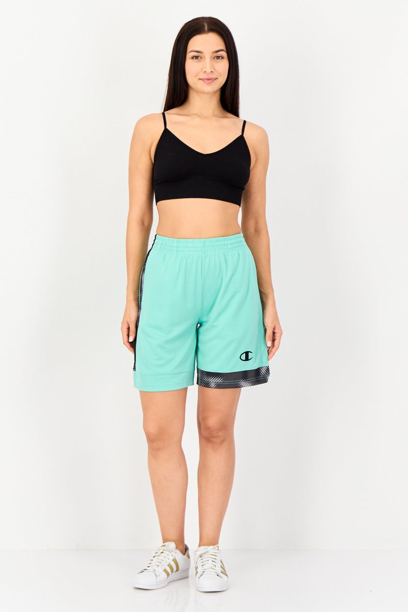 Champion Women Athletic Fit Training Shorts, Mint Green - Image 4