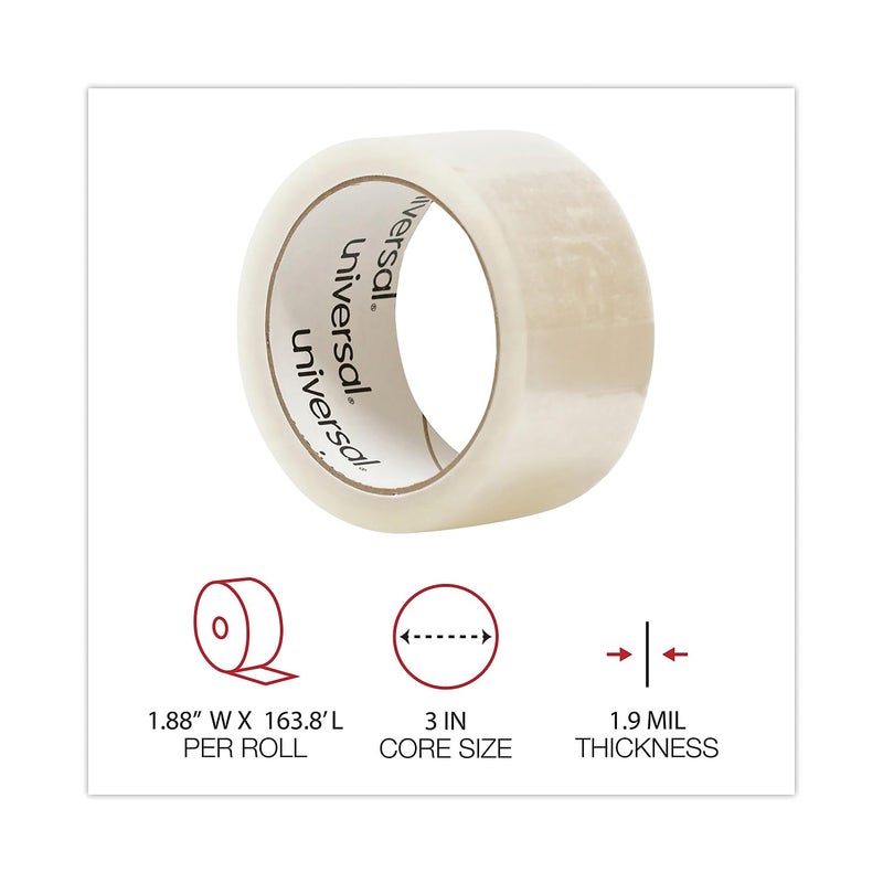 Universal General Box Sealing Tape, 48mm x 50m, 3-Inch Core, Clear - 1/Roll (61000) - Image 3