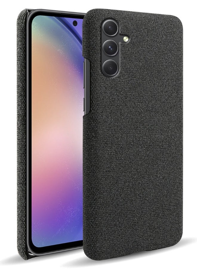 Generic Samsung Galaxy A-55 Case, Soft Premium Felt Cloth Phone Case for Samsung Galaxy A-55, Slim Comfortable Waterproof and Shockproof, Fully-Wrapped Plush Fabric Cover Compatible with Samsung A-55 5G, Black  - Image 1