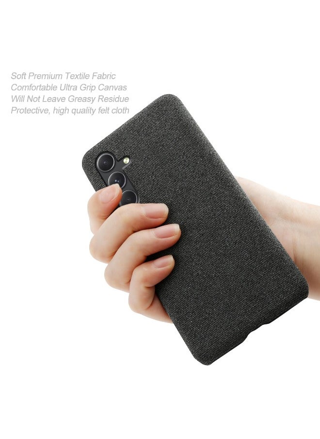 Generic Samsung Galaxy A-55 Case, Soft Premium Felt Cloth Phone Case for Samsung Galaxy A-55, Slim Comfortable Waterproof and Shockproof, Fully-Wrapped Plush Fabric Cover Compatible with Samsung A-55 5G, Black  - Image 2