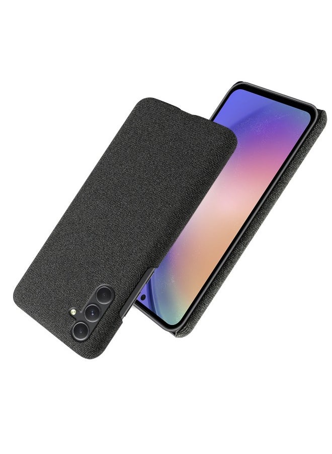 Generic Samsung Galaxy A-55 Case, Soft Premium Felt Cloth Phone Case for Samsung Galaxy A-55, Slim Comfortable Waterproof and Shockproof, Fully-Wrapped Plush Fabric Cover Compatible with Samsung A-55 5G, Black  - Image 5
