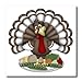 3DROSE 3dRose ht_216933_2 Cute Large Brown and White Thanksgiving Turkey on Vegetables Iron on Heat Transfer for White  - Image 2