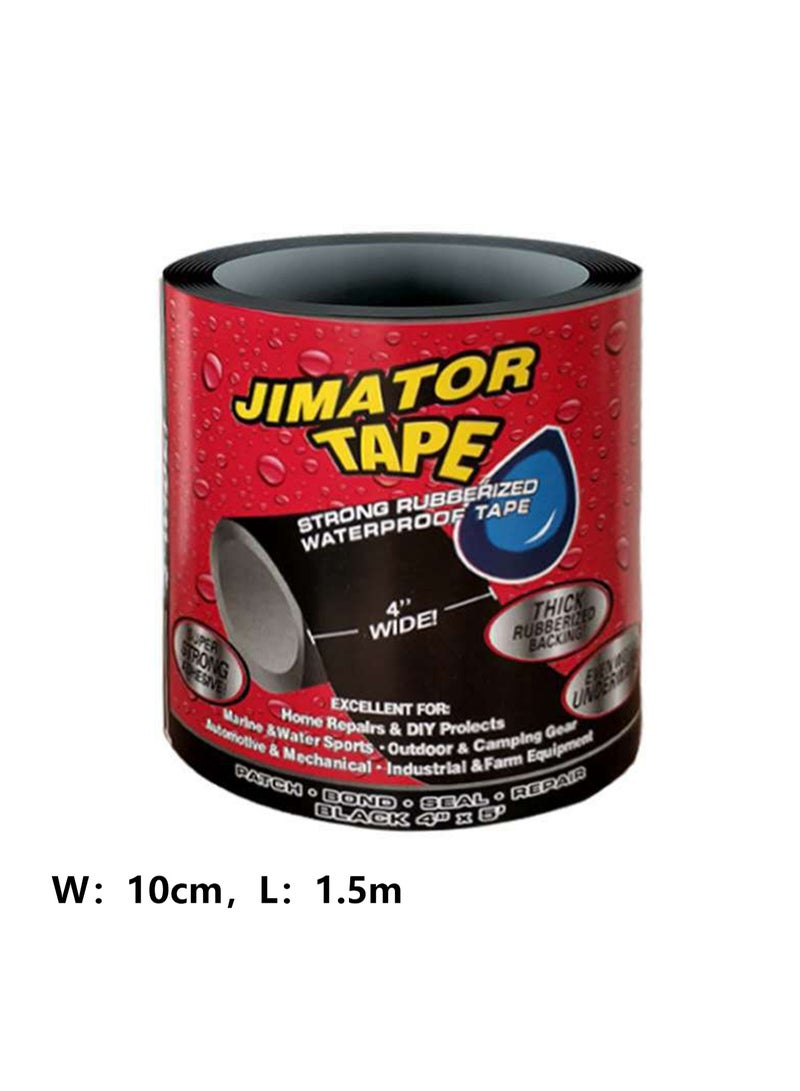 Strong Waterproof Repair Sealing Tape, Leak Repair Tape, Heavy-Duty Sealing Tape, Suitable For Home Rv Roof Pipes And Boat Pool Repairs, Underwater, Indoor And Outdoor, 10 Cm Wide * 1.5 M Long (Black)  - Image 2