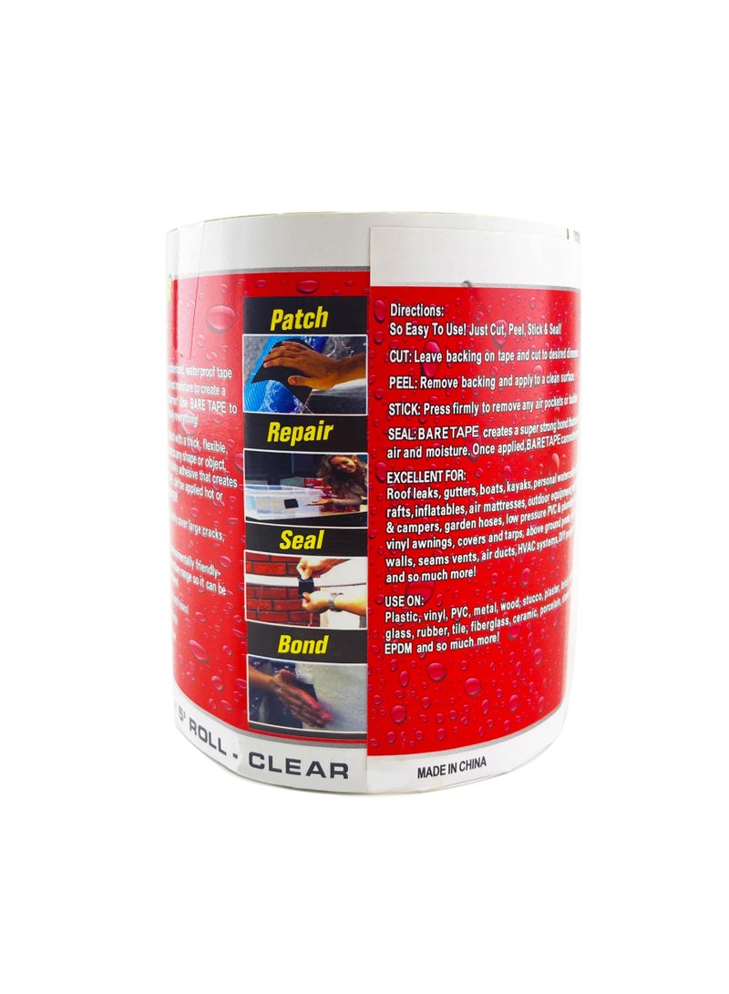 Strong Waterproof Repair Sealing Tape, Leak Repair Tape, Heavy-Duty Sealing Tape, Suitable For Home Rv Roof Pipes And Boat Pool Repairs, Underwater, Indoor And Outdoor, 10 Cm Wide * 1.5 M Long (Black)  - Image 5