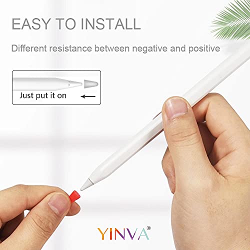 YINVA Cover Compatible with Apple Pencil Tips Silicone Nib Cap Accessories for Apple Pencil 1st and 2nd Generation(60 PCS,10 Colors) - Image 4
