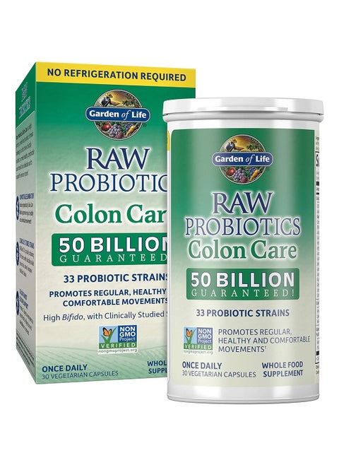 Probiotics Colon Care Shelf Stable 50 Billion Cfu d Through Expiration Once Daily Certified Nongmo 30 Vegetarian Capsules