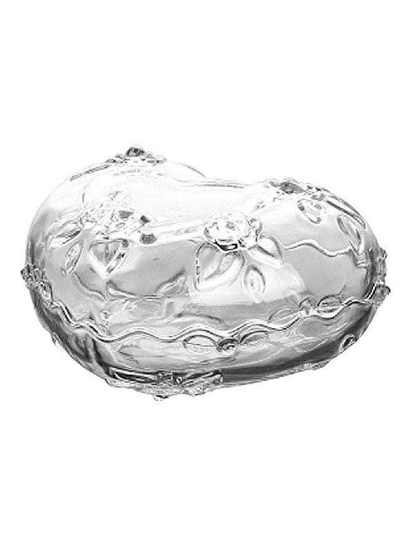 Heart Shaped Serving Bowl with lid Clear  - Image 1