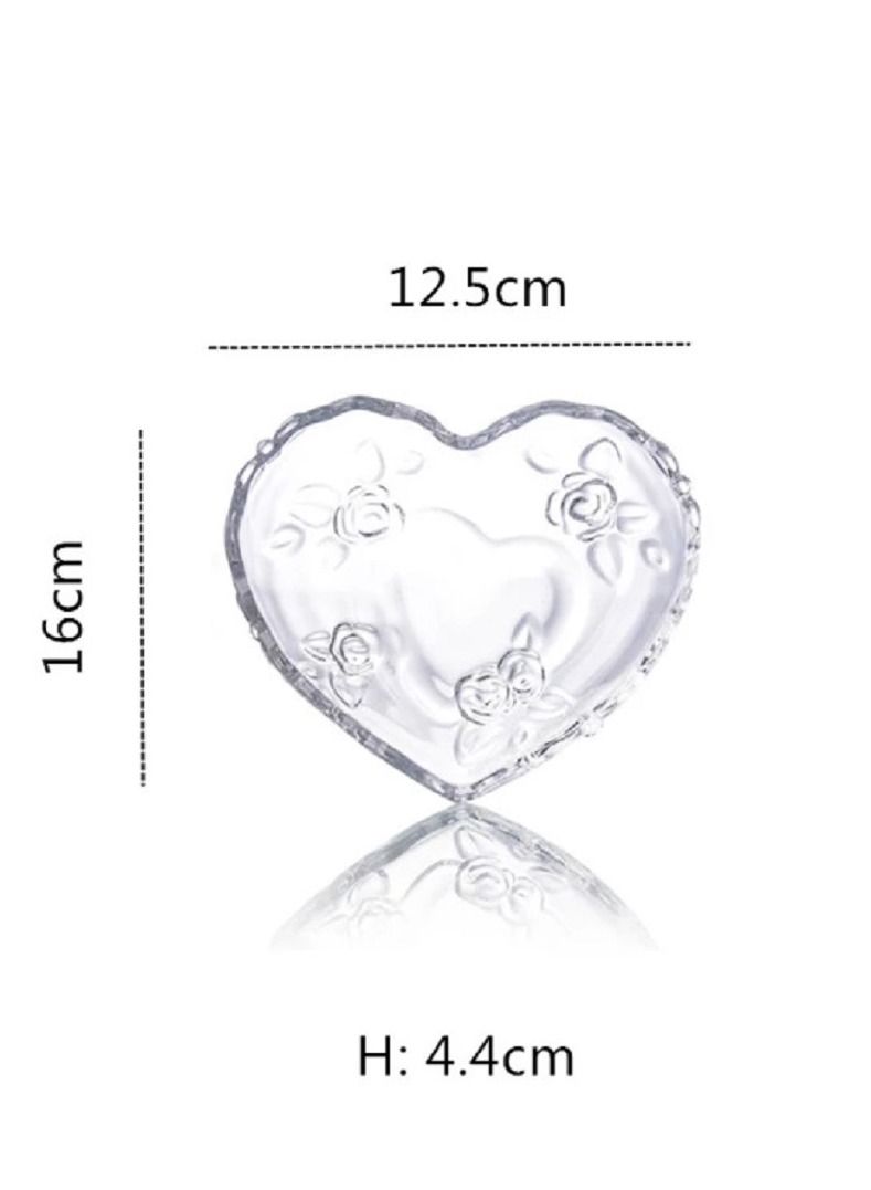 Heart Shaped Serving Bowl with lid Clear  - Image 5