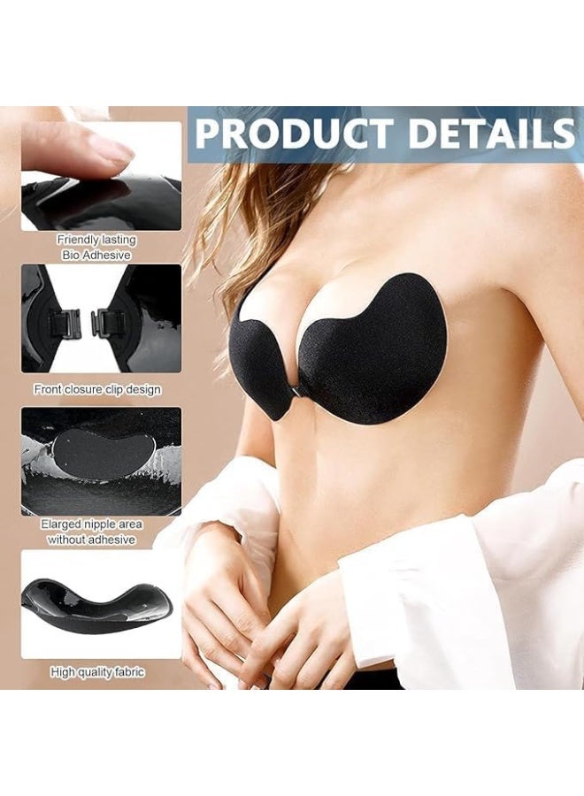 aeen Invisible Strapless Adhesive Bra Size D – Black Color with Secure Comfort and Elegant Look - Image 3
