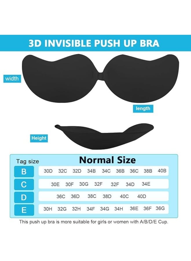 aeen Invisible Strapless Adhesive Bra Size D – Black Color with Secure Comfort and Elegant Look - Image 5