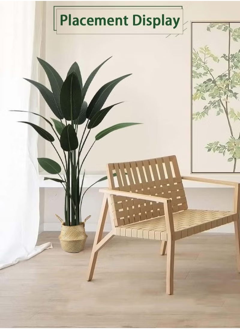 XiuWoo 110cm Artificial Tree Potted Faux Tree Decorative Greenery Realistic Strelitzia with Plastic Pot for Home Decoration Office Indoor Outdoor Balcony Living Room  - Image 3