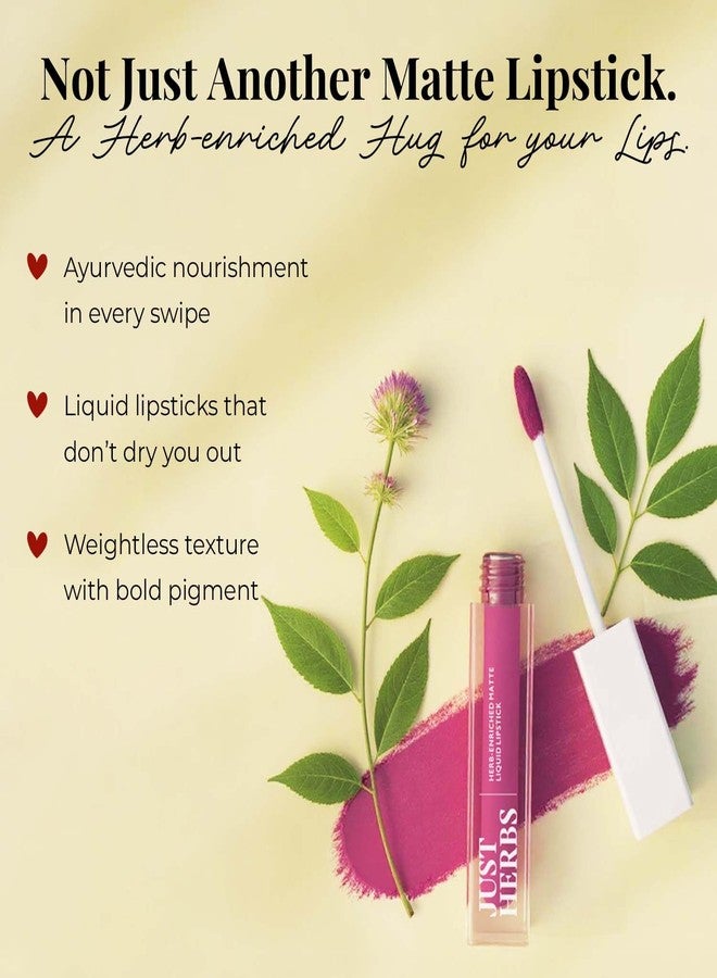 Just Herbs Ayurvedic Liquid Lipstick Kit Set of 3 with Long Lasting, Hydrating & Lightweight Lip Colour, Full Size - Paraben & Silicon Free - 6 ml (Day+ Office Look) - Image 4
