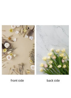 Generic 60*90 Photography Background Double Sided 2 Patterns Waterproof Premium Texture Backdrop Wall Video Displaying Props for ins Style Jewelry/Food Photoshoots (tulip)  - Image 4