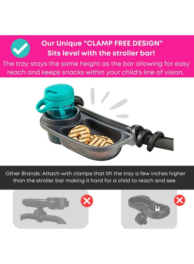 Swanoo Universal Stroller Snack Tray | Compatible with Nuna | Stroller Cup Holder | Silicone Arms Grip Bumper Bar | Stroller Tray Attachment with Cups Holder for Baby Toddler | Stroller Accessories - Image 5