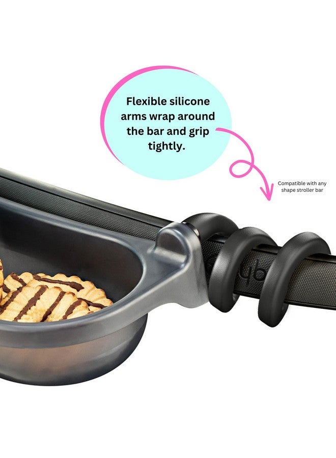 Swanoo Universal Stroller Snack Tray | Compatible with Nuna | Stroller Cup Holder | Silicone Arms Grip Bumper Bar | Stroller Tray Attachment with Cups Holder for Baby Toddler | Stroller Accessories - Image 2