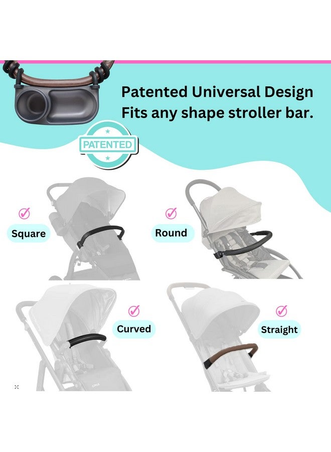 Swanoo Universal Stroller Snack Tray | Compatible with Nuna | Stroller Cup Holder | Silicone Arms Grip Bumper Bar | Stroller Tray Attachment with Cups Holder for Baby Toddler | Stroller Accessories - Image 4