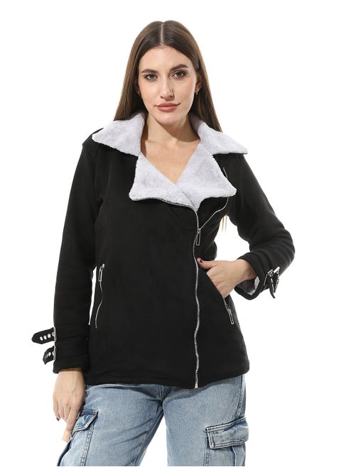 Women Chmois Lining Jacket With Zipper And Front Pockets