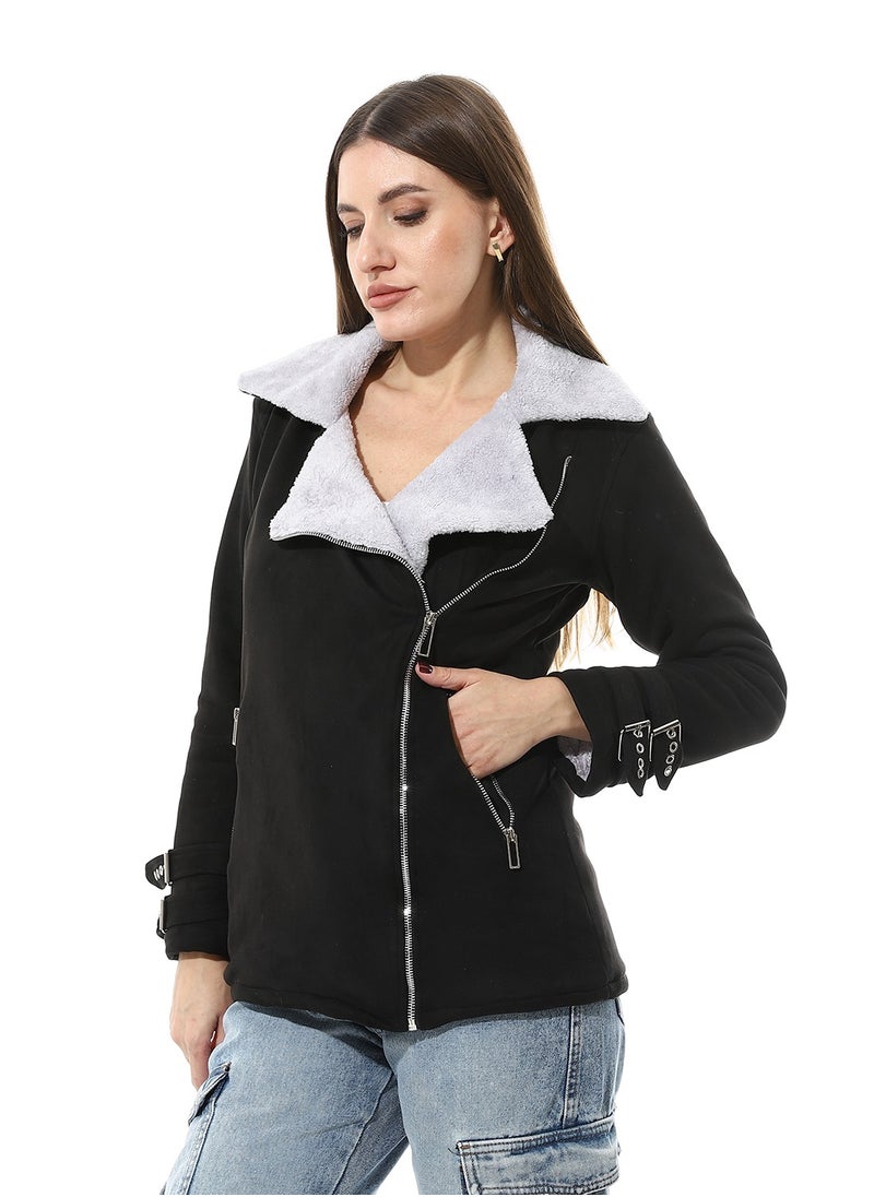 Caesar - Women Chmois Lining Jacket With Zipper And Front Pockets - Image 1