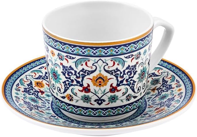 KARACA Beylerbeyi Turkish Coffee Cup Set for 6 People - 12 Piece Cups with Saucers - Small Porcelain Espresso Set - Ideal for Serving Greek, Arabic Coffee (2.7 fl oz) - Image 4